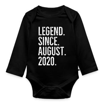 Legende seit August 2020 - Baby Bio-Langarm-Body - Schwarz - Vorne