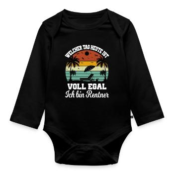 Retiree 2022 I have finished retirement 2022 - Organic Longsleeve Baby Bodysuit - black - Front
