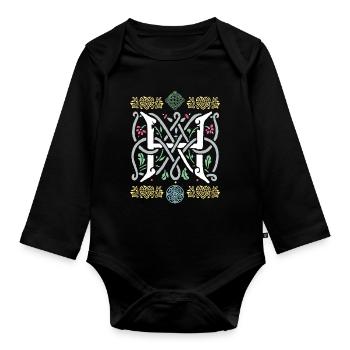 H - Organic Longsleeve Baby Bodysuit - black - Front