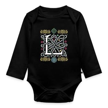 L - Organic Longsleeve Baby Bodysuit - black - Front