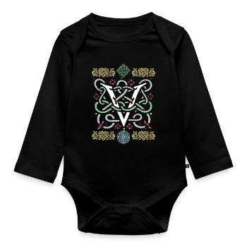 V - Baby Bio-Langarm-Body - Schwarz - Vorne