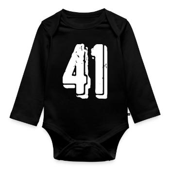 Maillot à 41 numéros - Body Bébé bio manches longues - noir - Devant