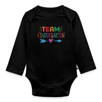 Team Kindergarten Eltern Erzieher Vorschule - Baby Bio-Langarm-Body - Schwarz - Vorne