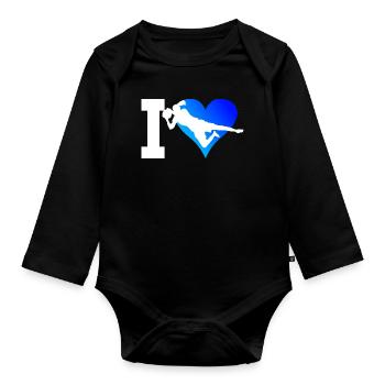 Men's Football Player Football Footballer - Organic Longsleeve Baby Bodysuit - black - Front