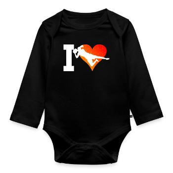 Footballeur Gardien de but Footballeur Footballeuse - Body Bébé bio manches longues - noir - Devant