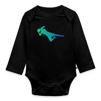 Football Football Goalkeeper Footballer Men - Organic Longsleeve Baby Bodysuit - black - Front