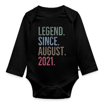 Legend Since August 2021 - Organic Longsleeve Baby Bodysuit - black - Front