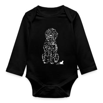 CHIEN LAGOTTO BLANC - Body Bébé bio manches longues - noir - Devant