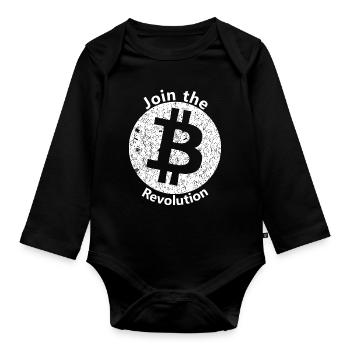 La révolution Bitcoin - Body Bébé bio manches longues - noir - Devant