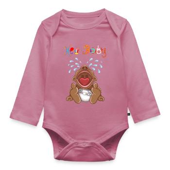 BABY WEINEN, Neugeborene, Neue Mutter, Neues Baby, Schreibaby - Baby Bio-Langarm-Body - Mauve - Vorne