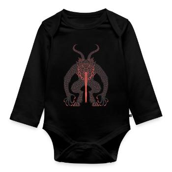 Gruss vom Krampus - Grüße Krampus Weihnachtsdämon - Baby Bio-Langarm-Body - Schwarz - Vorne