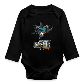 Daddy’SHARK Shop #1 - Body Bébé bio manches longues - noir - Devant