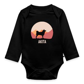 Akita - Body Bébé bio manches longues - noir - Devant