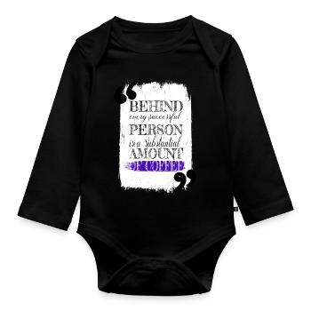 coffee lover cappuccino humor roastedbeans happy - Organic Longsleeve Baby Bodysuit - black - Front