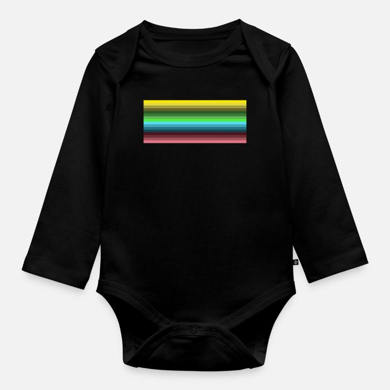 RAINBOW - Organic Longsleeve Baby Bodysuit - black