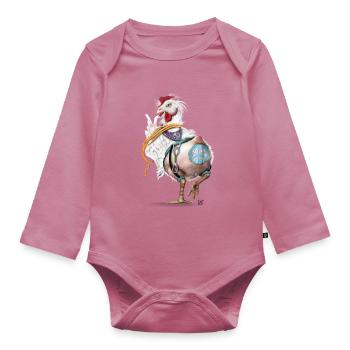 Poulet fou - Body Bébé bio manches longues - mauve - Devant