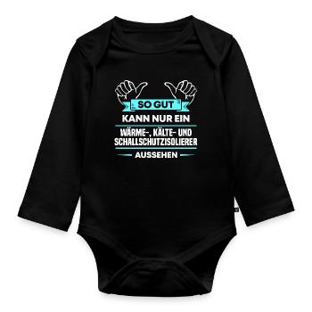 Isolierer Design für stolze Handwerker - Baby Bio-Langarm-Body - Schwarz - Vorne