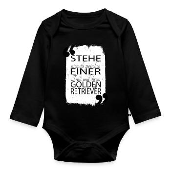 hundefreund weihnachten pfote witzig doggie welpe - Baby Bio-Langarm-Body - Schwarz - Vorne