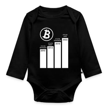 Crypto Bitcoin Trading - Body Bébé bio manches longues - noir - Devant