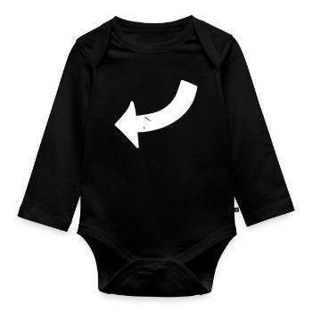Arrow drawing sketch white - Organic Longsleeve Baby Bodysuit - black - Front