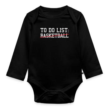 Sport To Do List Basketball - Organic Longsleeve Baby Bodysuit - black - Front