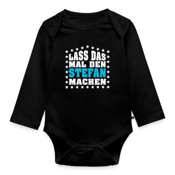 Lass das mal den MARTIN machen Vornamen Spruch - Baby Bio-Langarm-Body - Schwarz - Vorne