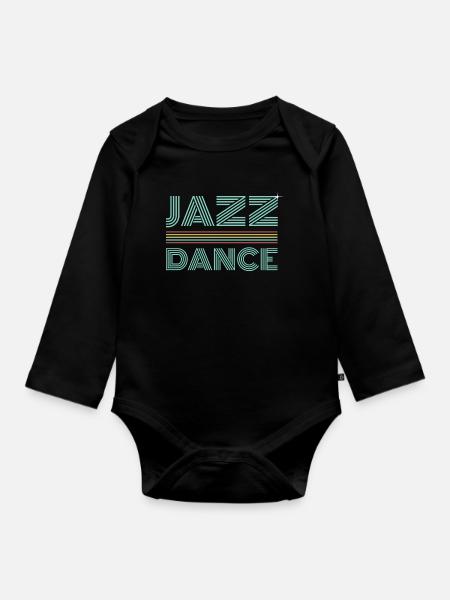 Jazz Dance - Retro Design - Baby Bio-Langarm-Body - Schwarz