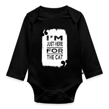 Mammal Rainbow Cat Valentines Day Pet Cat - Organic Longsleeve Baby Bodysuit - black - Front