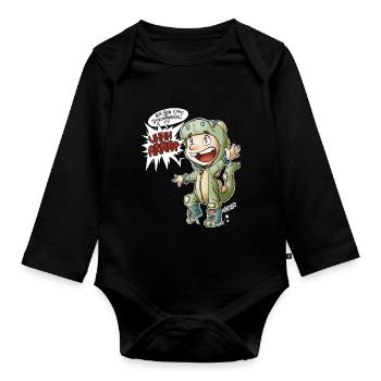 Ich bin ein Dinosaurier! - Baby Bio-Langarm-Body - Schwarz - Vorne