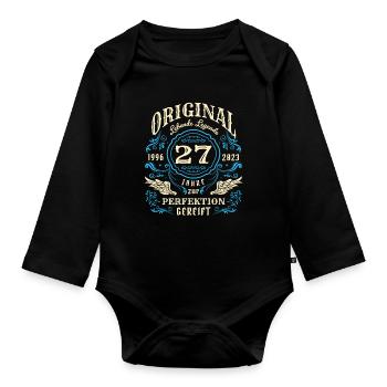 Original Lebende Legenden wurden 1996 geboren 27. - Baby Bio-Langarm-Body - Schwarz - Vorne