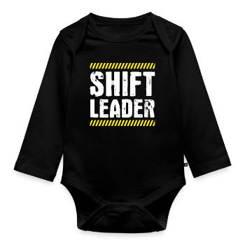 Shiftleader Schichtleitung Chef - Baby Bio-Langarm-Body - Schwarz - Vorne