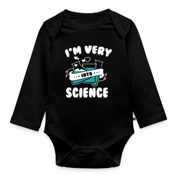 I m Very Into Science - Organic Longsleeve Baby Bodysuit - black - Front