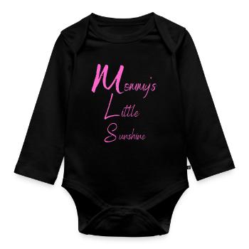 Mommy's Little Sunshine Baby Clothes - Organic Longsleeve Baby Bodysuit - black - Front