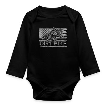 Mountain Bike Adrenaline Forest Extreme Sports - Organic Longsleeve Baby Bodysuit - black - Front