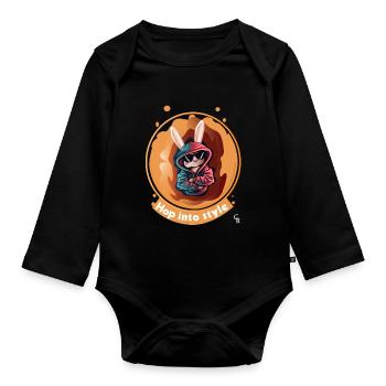 Rabbit Bunny Bunny Lunettes de soleil drôles - Body Bébé bio manches longues - noir - Devant