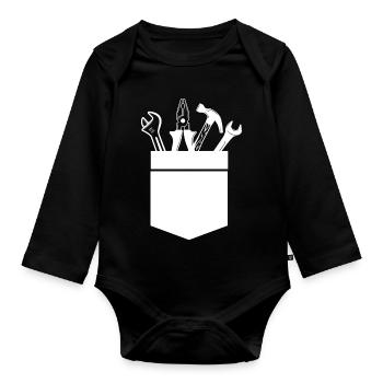 Artisan bricoleur Artisan Artisan Outil Construction - Body Bébé bio manches longues - noir - Devant