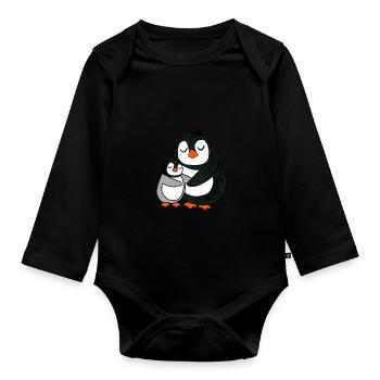 Pinguin United - Baby Bio-Langarm-Body - Schwarz - Vorne
