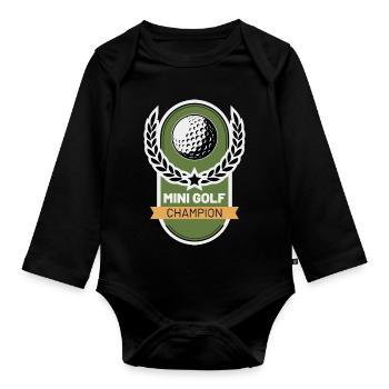 Golf Champion - Baby Bio-Langarm-Body - Schwarz - Vorne