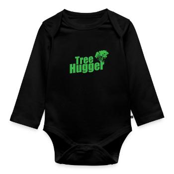 Tree Hugger Natur Wälder Blätter - Baby Bio-Langarm-Body - Schwarz - Vorne
