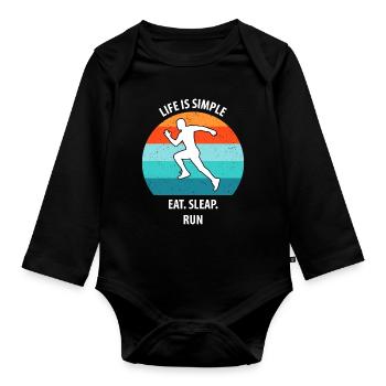 Faire du jogging - Body Bébé bio manches longues - noir - Devant