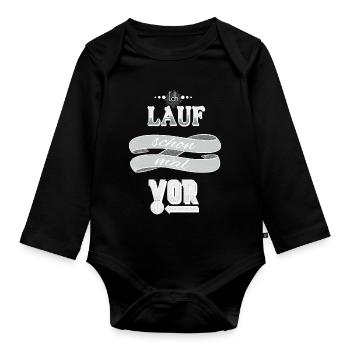 Ich lauf schon mal vor - Baby Bio-Langarm-Body - Schwarz - Vorne