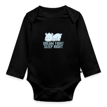 Dream tight, sleep right! Pajamas Pajamas - Organic Longsleeve Baby Bodysuit - black - Front