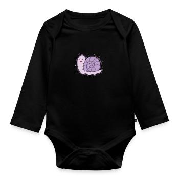 Snail, Snail Shell, Animal - Organic Longsleeve Baby Bodysuit - black - Front