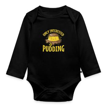 Pudding Kochen Nachtisch Süßspeise - Baby Bio-Langarm-Body - Schwarz - Vorne