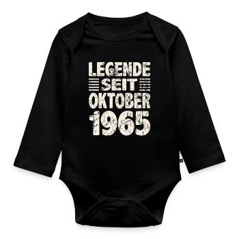 Oktober 1965 Legende seit 58 Jahren Mann Frau - Baby Bio-Langarm-Body - Schwarz - Vorne