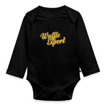 Waffles Expert Teig Gebäck Snack - Baby Bio-Langarm-Body - Schwarz - Vorne