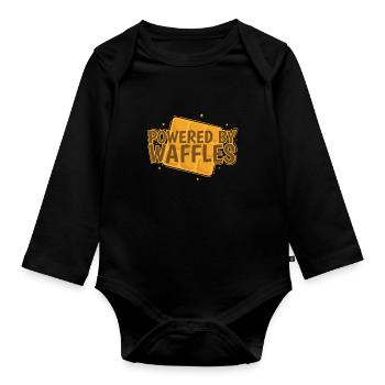 Powered by Waffles Teig Gebäck Snack - Baby Bio-Langarm-Body - Schwarz - Vorne