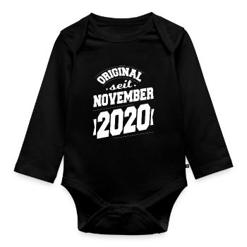 November 2020 Original seit 3 Jahren Mann Frau - Baby Bio-Langarm-Body - Schwarz - Vorne