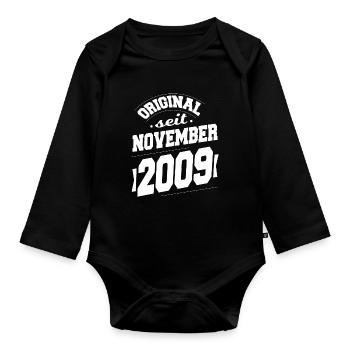 November 2009 Original seit 14 Jahren Mann Frau - Baby Bio-Langarm-Body - Schwarz - Vorne