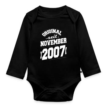 November 2007 Original seit 16 Jahren Mann Frau - Baby Bio-Langarm-Body - Schwarz - Vorne